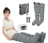 Bottes de Pressothérapie Jambes et Ventre︱Appareil Pressothérapie Drainage Lymphatique︱6 Chambres Massage Jambes Circulation Lymphatique︱0-30 Min, 0-240 Mmhg Réglables (Gris XL, 2 legs+waist)