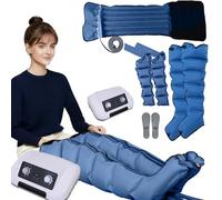Bottes de Pressothérapie Jambes et Ventre et Bras︱Appareil Pressothérapie Drainage Lymphatique︱Massage Jambes Circulation Lymphatique︱0-30 Min, 0-240 Mmhg Réglables (Blue XL, 2 Arms+2 Legs+Waist)