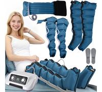 Bottes de pressothérapie pour jambes 6 chambres Machine de pressothérapie professionnelle pour l'abdomen | Masseur Drainage lymphatique Circulation, 0-240 Mmhg réglables (bras + jambes + abdomen)