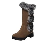 Bottes de randonnée chaudes pour femme, bottes de ski en plein air, bottes de voyage d'hiver épaississantes, marron, 38 EU