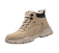 Bottes de randonnée chaudes pour homme - Bottes d'hiver en polaire avec | Chaussures d'extérieur à lacets, confortables, amortissantes, chaussures de sport, protection contre les pas