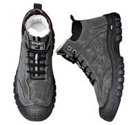 Bottes de randonnée en daim pour homme | Doublure en peluche, semelle à crampons robuste, bout renforcé, ajustement sécurisé à lacets, trekking, voyages