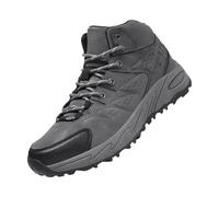 Bottes de randonnée montantes pour homme avec semelle antidérapante, chaussures de marche d'extérieur à lacets avec dessus en PU et maille, soutien de la cheville rembourré, embout renforcé, bande de