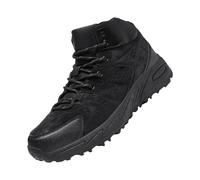 Bottes de randonnée montantes pour homme avec semelle antidérapante, chaussures de marche d'extérieur à lacets avec dessus en PU et maille, soutien de la cheville rembourré, embout renforcé, bande de