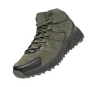 Bottes de randonnée montantes pour homme avec semelle antidérapante, chaussures de marche d'extérieur à lacets avec dessus en PU et maille, soutien de la cheville rembourré, embout renforcé, bande de