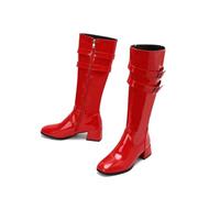 Bottes De Robe pour Femmes Jusqu'au Genou À Bout Carré Et Talon Carré | Bottes Décontractées D'automne Bottes Hautes, Fermeture Éclair Latérale, Usage Quotidien, Sortie En Soirée, Longues Bottes