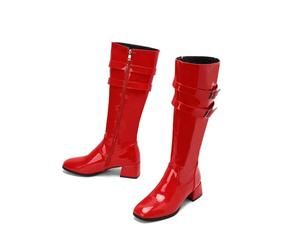 Bottes De Robe pour Femmes Jusqu'au Genou À Bout Carré Et Talon Carré | Bottes Décontractées D'automne Bottes Hautes, Fermeture Éclair Latérale, Usage Quotidien, Sortie En Soirée, Longues Bottes