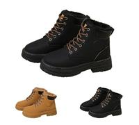 Bottes de sauteur à plateforme pour femme - Bottes à lacets - Doublure | Bottes de neige chaudes pour l'hiver, antidérapantes, résistantes à l'abrasion, bottes de combat avec talon bloc