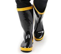 Bottes de Sécurité, Bottes en Caoutchouc de Sauvetage de Lutte contre L'incendie Chaussures de Protection Bottes de Pluie Caoutchouc Antidérapantes Résistantes aux Hautes Températures(45-45)