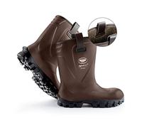 Bottes de sécurité fourrée pour Hommes, pour Le Chantier et l'agriculture, très légères, isolantes, Souples, avec Semelle antidérapante, résistante à Graisse et détergent, Brun, EU 43