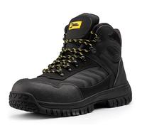 Bottes de Sécurité Homme Black Hammer Robuste, Cuir Suédé, Résistant à l'eau, Des chaussures larges pour un usage quotidien, Idéales pour Sites de travail et Activités Extérieures S3 SRC Beast (39 EU)