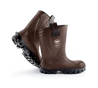 Bottes de sécurité pour hommes, idéal pour l'agriculture et l'industrie, très légères, isolantes, souples, confort élevé, semelle antidérapante, résistante à l'huile, graisse et détergent, brun, EU 40