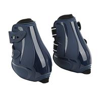 Bottes de soutien pour chevaux, bottes de protection des jambes de cheval en néoprène PU pour l'entraînement de saut d'équitation (Pattes arrières bleu marine XL)