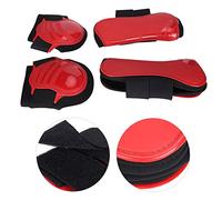 Bottes de Soutien pour Chevaux, Protections élastiques épaisses pour Sauts et Activités Rapides, Ensemble de 2 Pièces Rouges (Un Ensemble de Grande Taille)