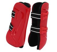 Bottes de soutien pour chevaux, respirantes, protection sécurisée des jambes pour la performance équestre, entraînement de compétition, coque dure en PU durable, matériau de (pattes avant rouges XL)