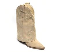 Bottes de style western à talons hauts à bout pointu décorées de strass - Style de cow-girl chic La beauté des audaces glamour et des embouteillages western revisités. Conçues dans un style cowgirl mo