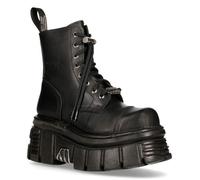 Bottes de tour de combat en cuir noir New Rock- M-NEWMILI083-S21 42