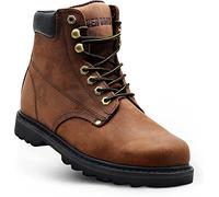Bottes de travail pour homme à bout souple - Bottes en cuir de 15,2 cm pour la construction - Semelle en caoutchouc - Botas de trabajo para hombre, Bottes de travail « Tank », Marron foncé., 42.5 EU