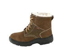Bottes de travail pour homme avec doublure en fourrure à lacets confortables, légères, indestructibles, imperméables, antidérapantes, chaudes pour l'hiver, Brun A, 41 1/3 EU