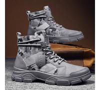 Bottes de travail pour hommes, nouvelles bottes de travail camouflage à semelle épaisse résistante à l'usure et antidérapante, à lacets, convenant pour l'extérieur, la randonnée, l'aventure, le trekki