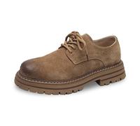 Bottes de travail robustes et confortables pour homme - Avec lacets - Semelle antidérapante - Style vintage - Aspect cuir - Semelle profilée - Pour la randonnée, Style C01 marron, 41 EU