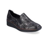 Bottes Décontractées À Talons Wedge Noires RIEKER 53766-00 Pour Femmes