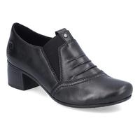 Bottes Décontractées En Cuir Noir À Talon Bas RIEKER 41657-00 Pour Femmes