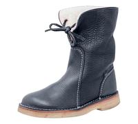 Bottes décontractées plats et bout rond pour la saison automne et hiver avec lacets sur le devant coupe basse, couleur unie, fond plat, grande taille, bottes de neige d'hiver Portefeuille Cuir (37)