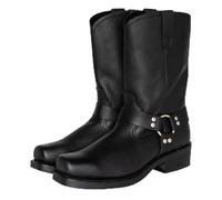 Bottes D'équitation (38-48), Bottes De Cowboy Pour Hommes, Bout Carré/talon Bas, Antidérapantes/résistantes À L'usure, Boucle De Ceinture/à Enfiler, Pour Automne, Hiver/unisexe,47,Black