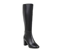 Bottes d'équitation confortables et décontractées pour femme - Fermeture éclair latérale - Talon épais - Élégantes et extensibles - À enfiler - Pour la marche en plein air, Noir , 37 EU