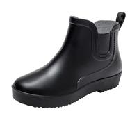 Bottes d'équitation courtes en caoutchouc pour femme - Bottes imperméables antidérapantes et résistantes à l'usure - Bottines légères en caoutchouc - Bottines basses - Bouche plate - Chaussures