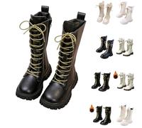 Bottes d'équitation pour fille avec doublure en polaire - Bottes d'équitation pour enfants et filles - Avec fermeture éclair latérale - Bottines antidérapantes - Chaussures chaudes - Bottes d'automne