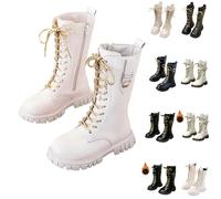 Bottes d'équitation pour fille avec doublure en polaire - Bottes d'équitation pour enfants et filles - Avec fermeture éclair latérale - Bottines antidérapantes - Chaussures chaudes - Bottes d'automne