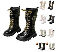 Bottes d'équitation pour fille avec doublure en polaire - Bottes d'équitation pour enfants et filles - Avec fermeture éclair latérale - Bottines antidérapantes - Chaussures chaudes - Bottes d'automne