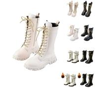 Bottes d'équitation pour fille avec doublure en polaire, bottes d'équitation pour enfants et filles, bottes d'équitation avec fermeture éclair latérale, bottines antidérapantes pour l'automne et