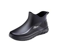Bottes d'équitation pour homme - Courtes - Chaussures de pluie - Imperméables - Respirantes - Antidérapantes - Confortables - En caoutchouc - Pour l'extérieur et le jardin, Noir , 44 EU