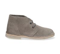 Bottes Desert Safari pour femme et homme en cuir croûté, semelle crêpe antidérapante et lacets. Confortables, pratiques et idéales pour l'automne et l'hiver., gris, 35 EU