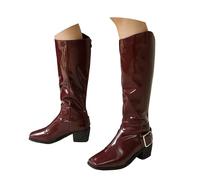 Bottes d'été pour femme - En cuir synthétique mat - Cordon de serrage dans le dos - Fermeture éclair latérale - Talon plat - Légèrement respirant - Semelle profilée antidérapante - Quatre couleurs