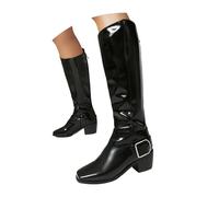 Bottes d'été pour femme - En cuir synthétique mat - Cordon de serrage dans le dos - Fermeture éclair latérale - Talon plat - Légèrement respirant - Semelle profilée antidérapante - Quatre couleurs