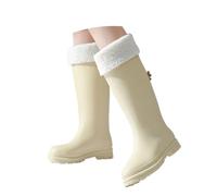 Bottes d'extérieur en Caoutchouc pour Femme Pluie imperméables antidérapantes Semi-compensées Rembourrage EVA Chaussures Adhérence Boue/Glace Semelle extérieure Gomme l'industrie Alimentaire