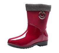 Bottes d'extérieur en caoutchouc pour femme pluie imperméables antidérapantes semi-compensées sécurité de qualité Chaussures Adhérence boue/glace Semelle extérieure gomme festivals boue