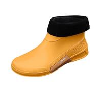 Bottes d'extérieur en caoutchouc pour femme travail imperméables pluie semi-compensées Confortable Antidérapant Chaussures Doublure tissu Isolation thermique hiver l'industrie Alimentaire