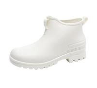 Bottes d'extérieur en caoutchouc pour femme travail imperméables pluie semi-compensées Confortable Antidérapant Chaussures Doublure tissu Semelle extérieure gomme l'industrie Alimentaire