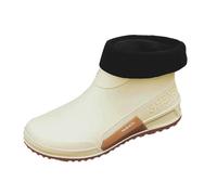 Bottes d'extérieur en caoutchouc pour femme travail imperméables pluie semi-compensées Confortable Antidérapant Chaussures Doublure tissu Isolation thermique hiver l'industrie Alimentaire