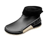 Bottes d'extérieur en caoutchouc pour femme travail imperméables pluie semi-compensées Confortable Antidérapant Chaussures Doublure tissu Isolation thermique hiver l'industrie Alimentaire