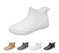 Bottes d'extérieur imperméables en polyuréthane pour homme - Résistantes à l'usure - Bottes mi-hautes - Antidérapantes - Résistantes à l'abrasion - Chaussures de travail, Blanc., 42 EU