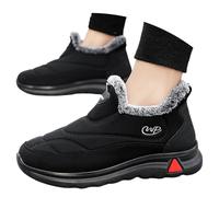 Bottes d'hiver 2025 pour homme, isolées, thermiques, chaudes, semelle souple, tige haute, raquettes de neige pour les activités de plein air, le quotidien, chaussures lumineuses pour homme, Noir , 44