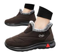 Bottes d'hiver 2025 pour homme, isolées, thermiques, chaudes, semelle souple, tige haute, raquettes de neige pour les activités de plein air, le quotidien, chaussures lumineuses pour homme, marron, 42