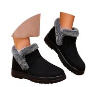 Bottes d'hiver 2026 - Design unisexe tendance - Semelle douce et épaisse - Chaussures à enfiler isolées thermiquement pour les activités de plein air par temps froid, Noir , 40 EU