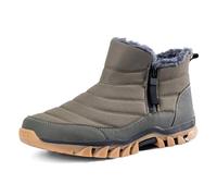Bottes d'hiver 2026 pour homme - Couleur unie - Fermeture éclair latérale - En daim - Facile à nettoyer - Pour les jours de pluie - Par temps froid - Doublure chaude, Vert, 41 1/3 EU